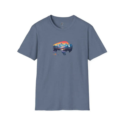Double R Western™ Bison Tee – Ride Strong Roam Free S / Heather Indigo T Shirt