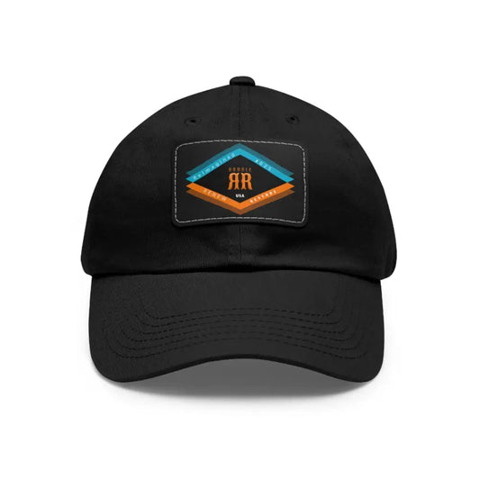 ’Double RR Reimagined 2025’’’ - Double R Western’s - Dad Hat with Leather Patch (Rectangle) - Black / Black patch