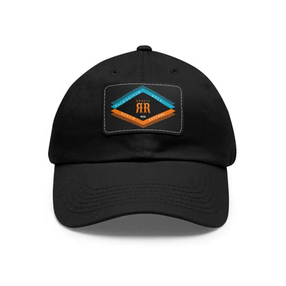 ’Double RR Reimagined 2025’’’ Double R Western’s Dad Hat with Leather Patch (Rectangle) Black / Black patch / Rectangle