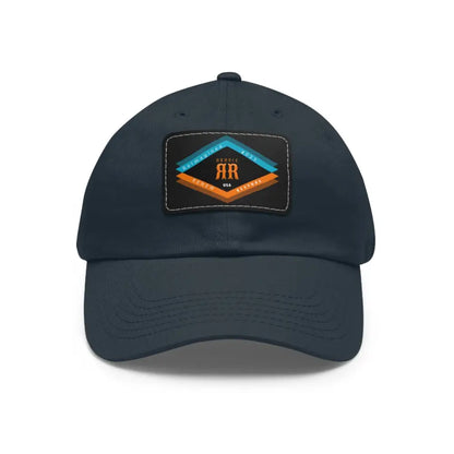 ’Double RR Reimagined 2025’’’ Double R Western’s Dad Hat with Leather Patch (Rectangle) Navy / Black patch / Rectangle