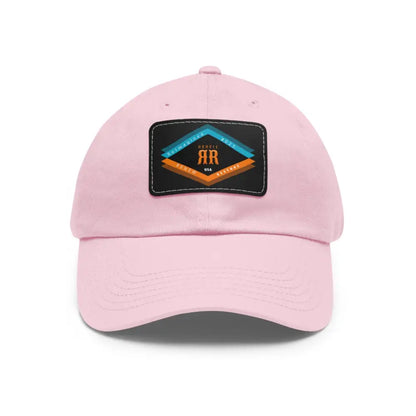 ’Double RR Reimagined 2025’’’ Double R Western’s Dad Hat with Leather Patch (Rectangle) Light Pink / Black patch