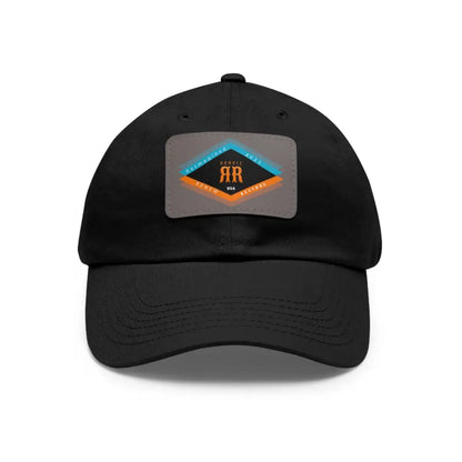 ’Double RR Reimagined 2025’’’ Double R Western’s Dad Hat with Leather Patch (Rectangle) Black / Grey patch / Rectangle