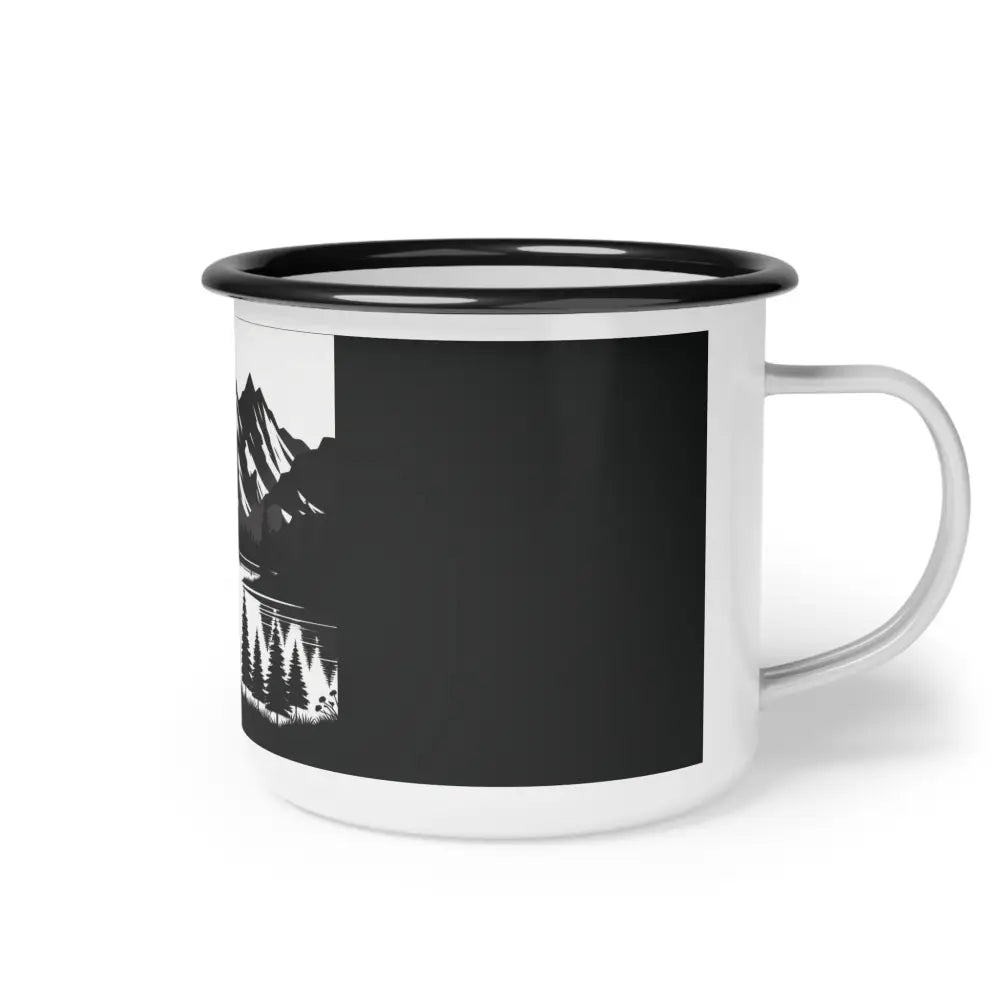 ’Embrace the Wilderness’ - Double R Western Enamel Camp Cup - 12oz / Black Rim - Mug