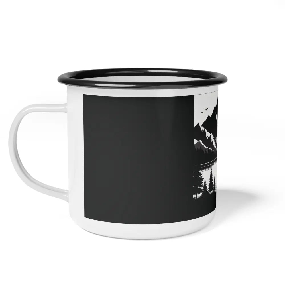 ’Embrace the Wilderness’ - Double R Western Enamel Camp Cup - 12oz / Black Rim - Mug