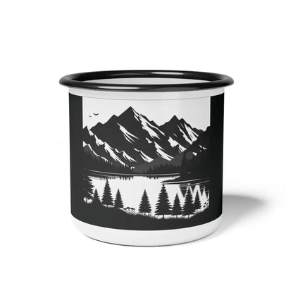 ’Embrace the Wilderness’ - Double R Western Enamel Camp Cup - 12oz / Black Rim - Mug