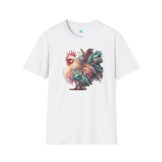 The Enchanted Fluffy Chicken Tee – Whimsical Elegance Unisex Softstyle Tee White / XS T Shirt