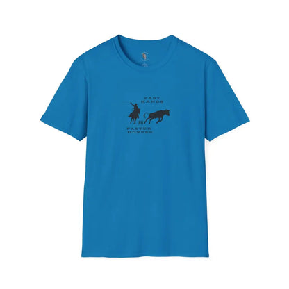 ’Fast Hands Faster Horses’ - Double R Western’s™ - Softstyle T-Shirt - S / Sapphire - T-Shirt
