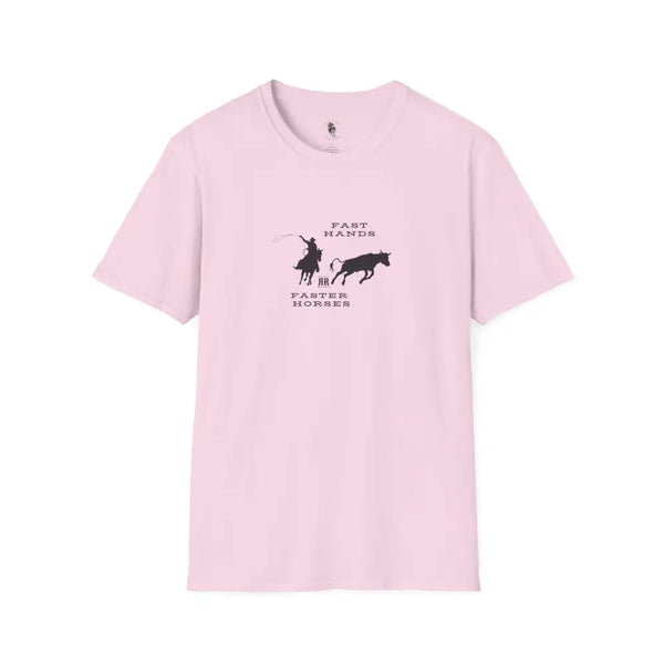 ’Fast Hands Faster Horses’ Double R Western’s™ Softstyle T Shirt S / Light Pink T Shirt