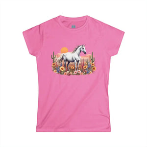Flower Sunset Women’s Tee Softstyle Graphic Shirt Azalea / S T Shirt
