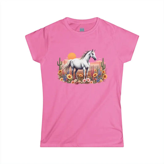 Flower Sunset Women’s Tee Softstyle Graphic Shirt Azalea / S T Shirt