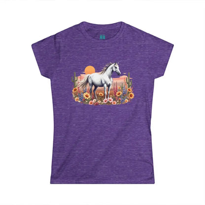 Flower Sunset Women’s Tee Softstyle Graphic Shirt Heather Purple / S T Shirt