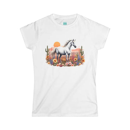 Flower Sunset Women’s Tee Softstyle Graphic Shirt White / S T Shirt