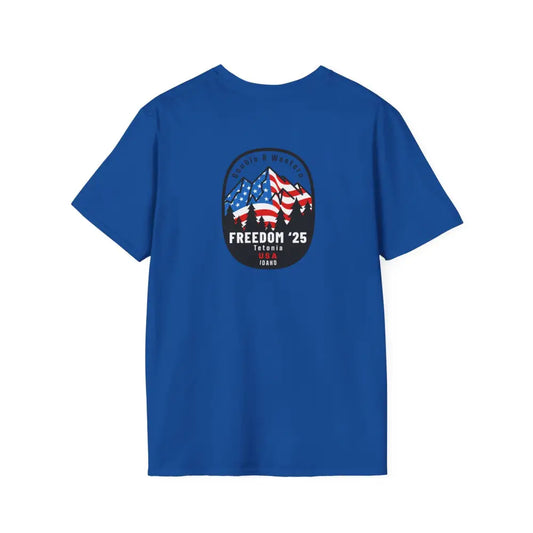 FREEDOM ‘25 Tetonia USA Mountain Flag Tee – Double R Western™ Hot Off the Trail XS / Royal T Shirt