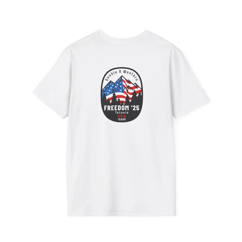FREEDOM ‘25 Tetonia USA Mountain Flag Tee – Double R Western™ Hot Off the Trail XS / White T Shirt