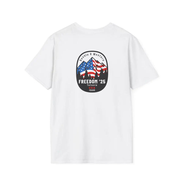 FREEDOM ‘25 Tetonia USA Mountain Flag Tee – Double R Western™ Hot Off the Trail XS / White T Shirt