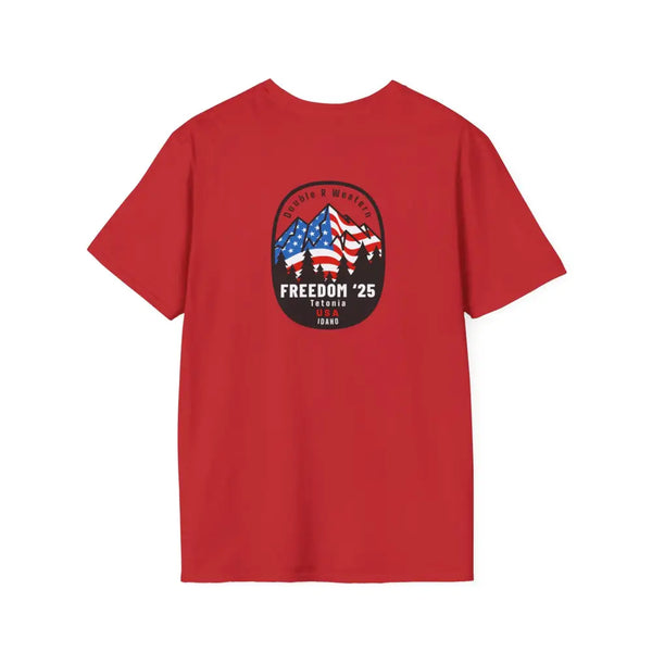 FREEDOM ‘25 Tetonia USA Mountain Flag Tee – Double R Western™ Hot Off the Trail XS / Red T Shirt
