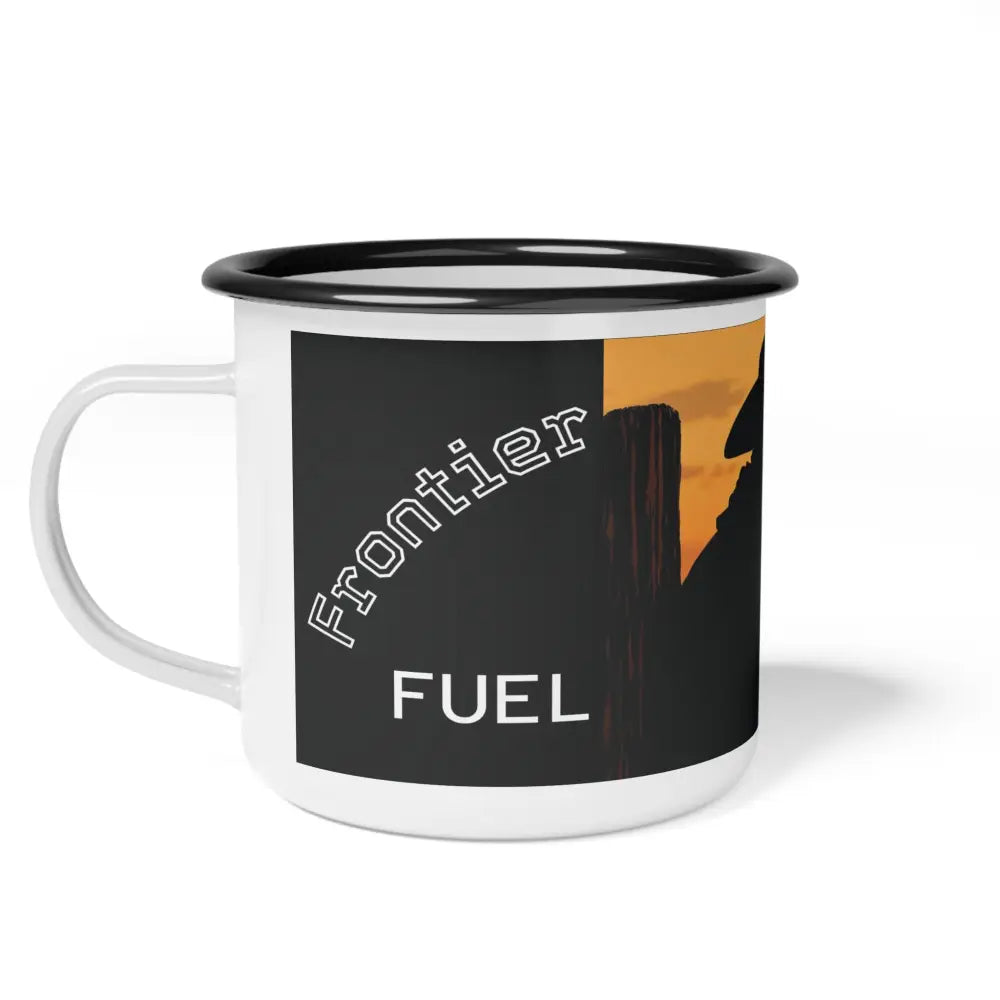 Frontier Fuel Enamel Camp Mug– Double R Western’s - 12oz / Black Rim - Mug