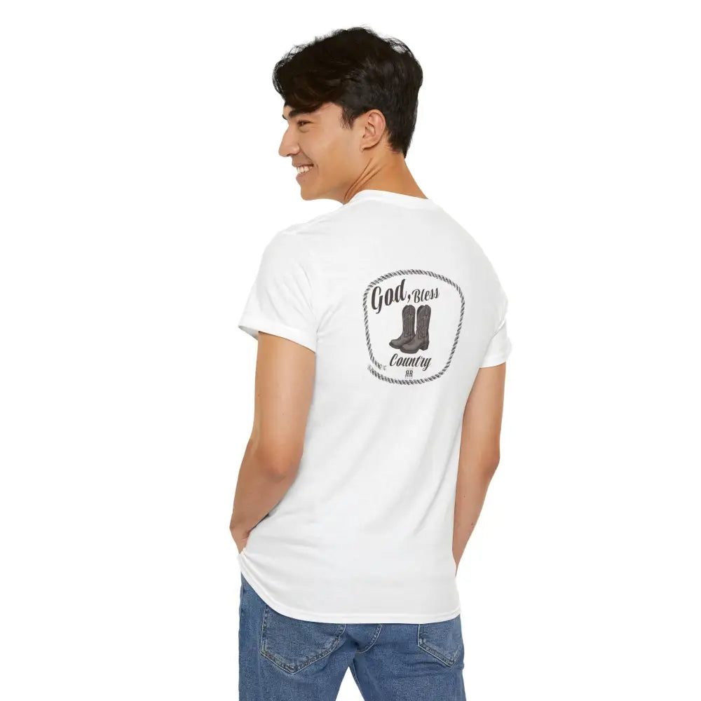 ’God Bless Country’ - Double R Western’s - Back Graphic Heavy Cotton Tee - T-Shirt