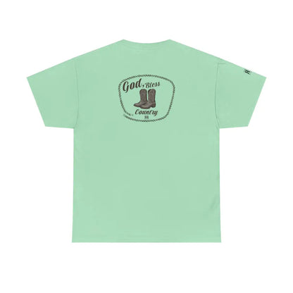 ’God Bless Country’ Double R Western’s Back Graphic Heavy Cotton Tee Mint Green / S T Shirt