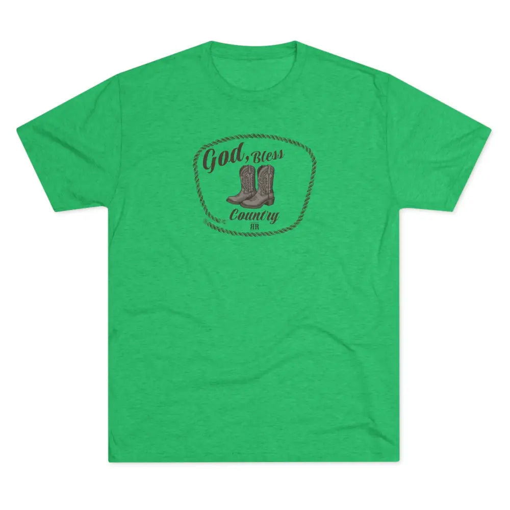 ’God Bless Country Heritage Tee’ Double R Western’s T Shirt Tri Blend Crew Tee S / Tri Blend Envy T Shirt