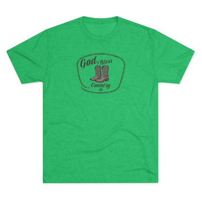 ’God Bless Country Heritage Tee’ Double R Western’s T Shirt Tri Blend Crew Tee S / Tri Blend Envy T Shirt