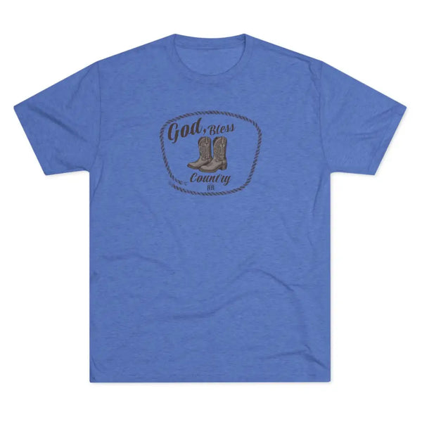 ’God Bless Country Heritage Tee’ Double R Western’s T Shirt Tri Blend Premium Crew Tee T Shirt