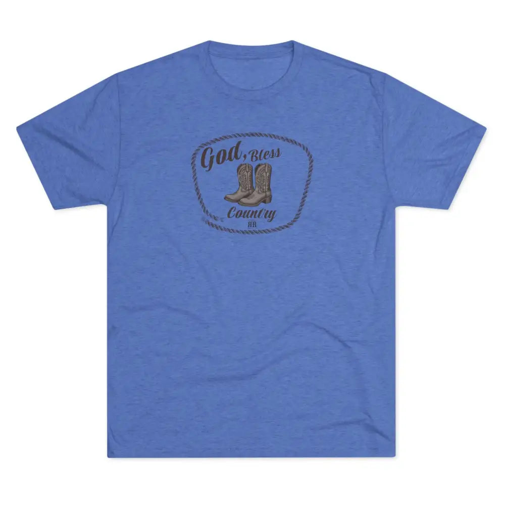 ’God Bless Country Heritage Tee’ Double R Western’s T Shirt Tri Blend Crew Tee T Shirt