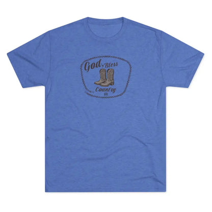 ’God Bless Country Heritage Tee’ Double R Western’s T Shirt Tri Blend Crew Tee T Shirt
