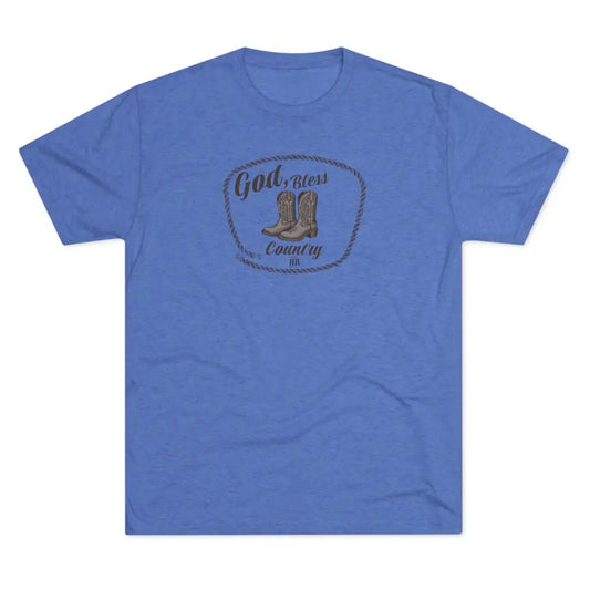 ’God Bless Country Heritage Tee’ Double R Western’s T Shirt Tri Blend Crew Tee T Shirt