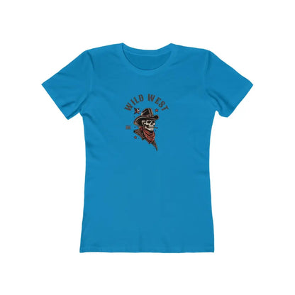 ’Grim Rider’ Double R Western™ The Boyfriend Tee for Women S / Solid Turquoise T Shirt