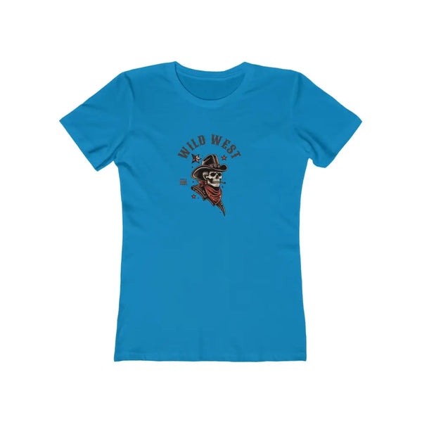 ’Grim Rider’ Double R Western™ The Boyfriend Tee for Women S / Solid Turquoise T Shirt
