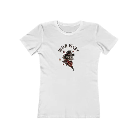 ’Grim Rider’ Double R Western™ - The Boyfriend Tee for Women - S / Solid White - T-Shirt