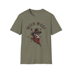 ’Grim Rider’ Double R Western’s™ Softstyle T Shirt S / Heather Military Green T Shirt