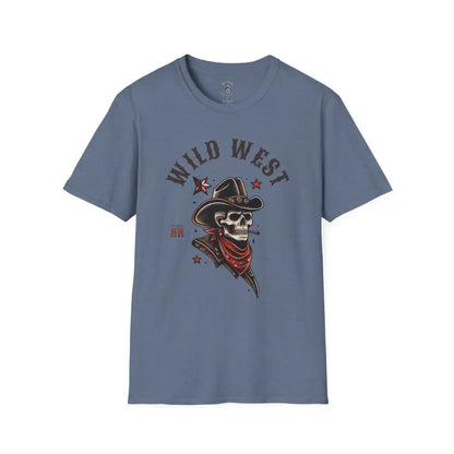 ’Grim Rider’ Double R Western’s™ Softstyle T Shirt S / Heather Indigo T Shirt