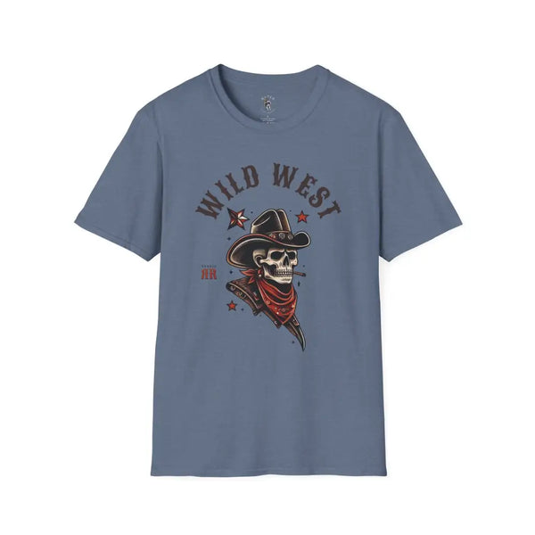 ’Grim Rider’ Double R Western’s™ Softstyle T Shirt S / Heather Indigo T Shirt