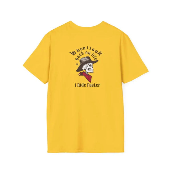 ’Grim Rider looking back’ BACK DESIGN Double R Western’s™ Softstyle T Shirt S / Daisy T Shirt