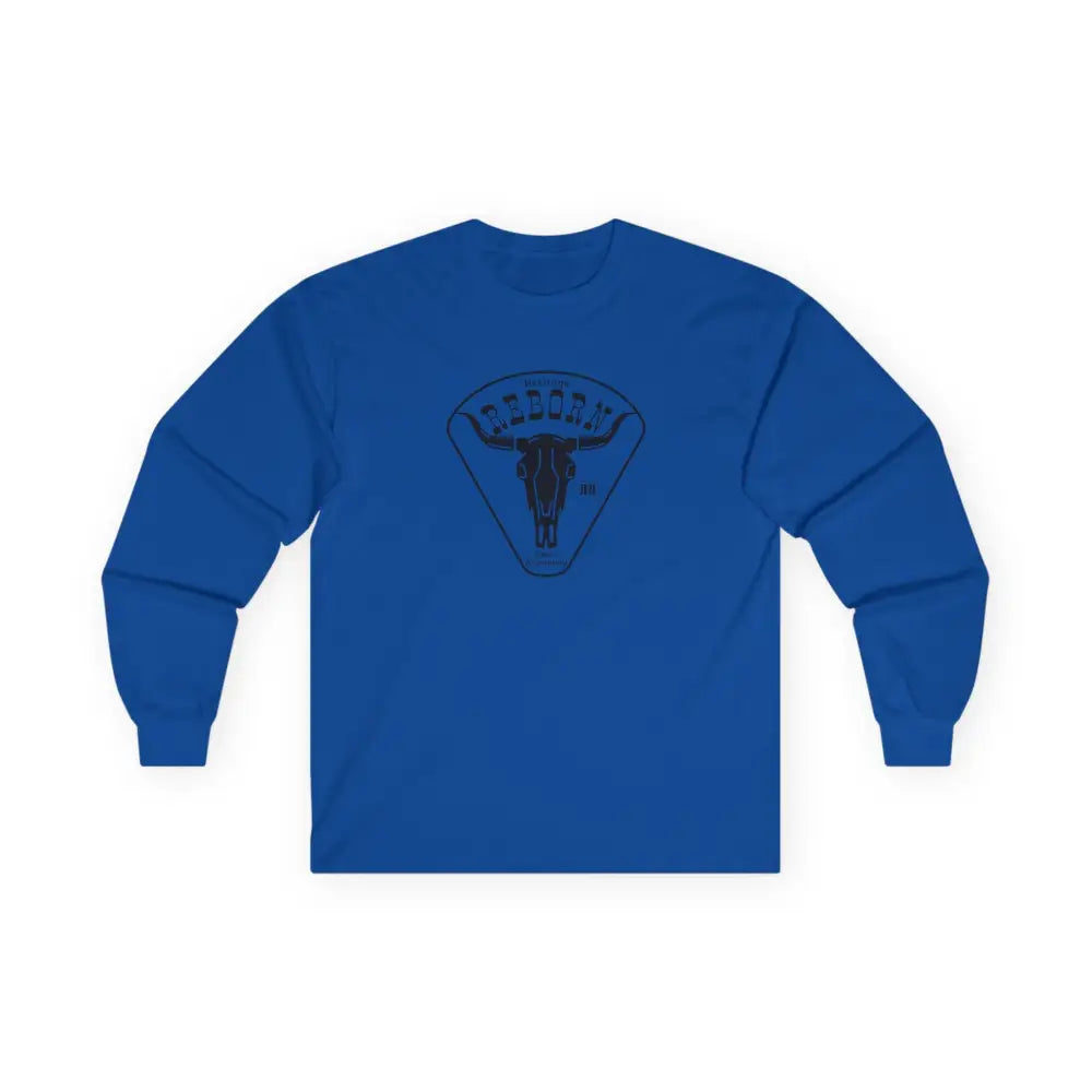 ’Heritage Reborn Future Reimagined’ Double R Western’s™ Long Sleeve T Shirt S / Royal Long sleeve