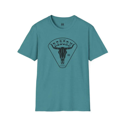 Heritage Reborn Universal Comfort Tee Double R Western’s Hot Off The Trail Heather Galapagos Blue / S T Shirt