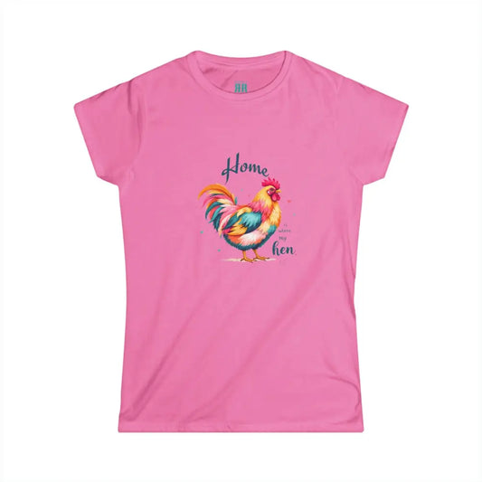 Home is where the hen is Design Double R Western™ Softstyle Graphic Shirt Azalea / S T Shirt