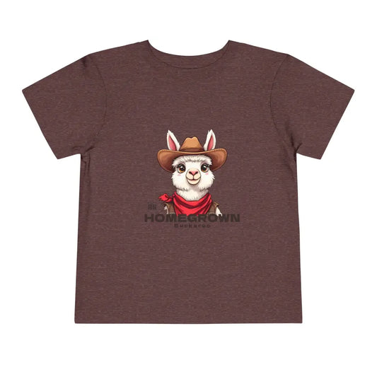’Homegrown Buckaroo’ Alpaca-Cowboy’ - Double R Western’s ™ - Toddler Short Sleeve Tee - Heather Maroon / 2T - Kids