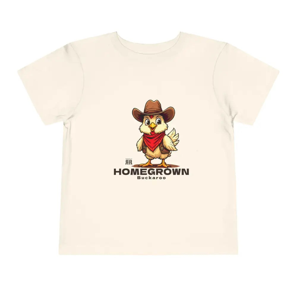 ’Homegrown Buckaroo’ Chicken-Cowboy’ - Double R Western’s ™ - Toddler Short Sleeve Tee - Natural / 2T - Kids clothes