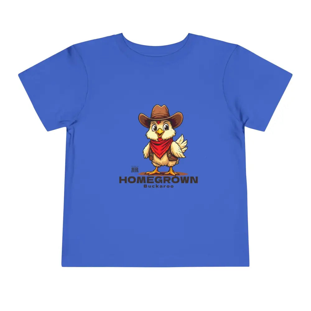 ’Homegrown Buckaroo’ Chicken-Cowboy’ - Double R Western’s ™ - Toddler Short Sleeve Tee - True Royal / 2T - Kids clothes
