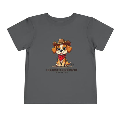 ’Homegrown Buckaroo’ Dog-Cowboy’ - Double R Western’s - Toddler Short Sleeve Tee - Asphalt / 2T - Kids clothes