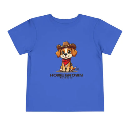 ’Homegrown Buckaroo’ Dog-Cowboy’ - Double R Western’s - Toddler Short Sleeve Tee - True Royal / 2T - Kids clothes