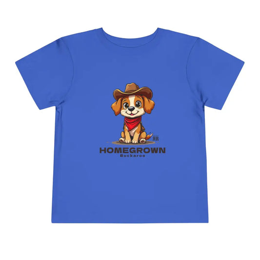 ’Homegrown Buckaroo’ Dog-Cowboy’ - Double R Western’s - Toddler Short Sleeve Tee - True Royal / 2T - Kids clothes