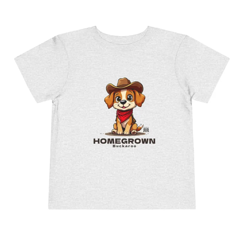 ’Homegrown Buckaroo’ Dog-Cowboy’ - Double R Western’s - Toddler Short Sleeve Tee - Athletic Heather / 2T - Kids clothes