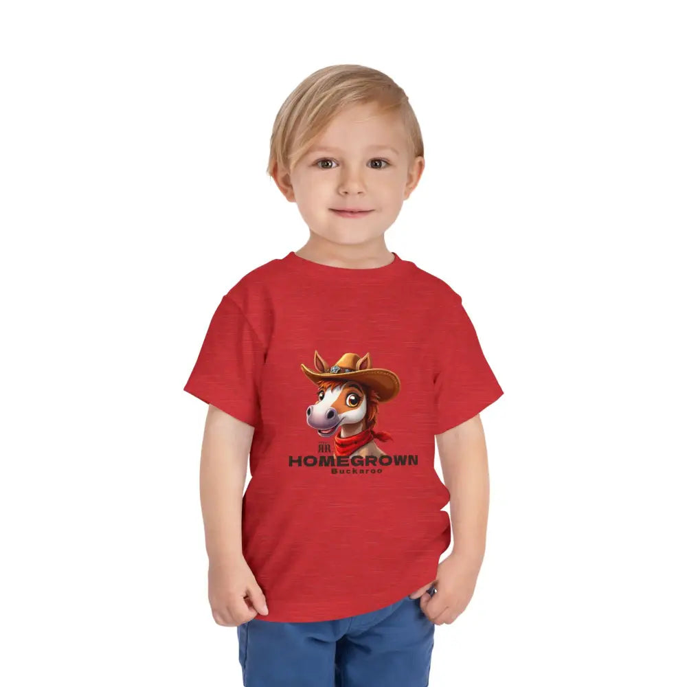 ’Homegrown Buckaroo’ Horse-Cowboy’ - Double R Western’s ™ - Toddler Short Sleeve Tee - Kids clothes