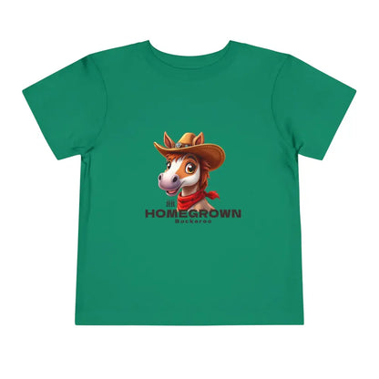 ’Homegrown Buckaroo’ Horse-Cowboy’ - Double R Western’s ™ - Toddler Short Sleeve Tee - Kelly / 2T - Kids clothes