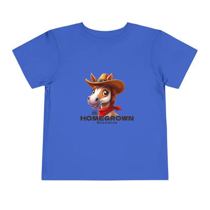’Homegrown Buckaroo’ Horse-Cowboy’ - Double R Western’s ™ - Toddler Short Sleeve Tee - True Royal / 2T - Kids clothes