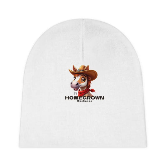 ’Homegrown Buckaroo’ Horse’ - Double R Western ™- Baby Beanie (AOP) - One size / White - All Over Prints